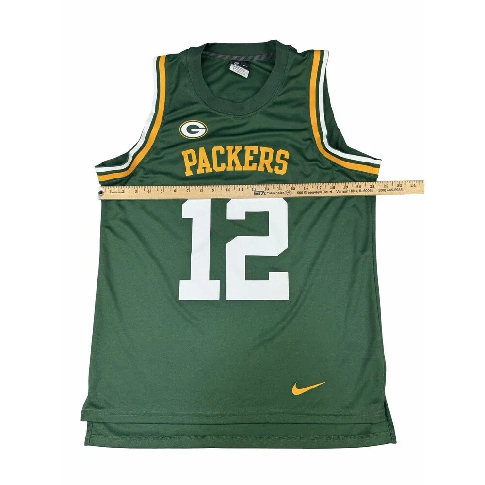 Nike Green Bay Packers Aaron Rodgers 12 Sleevenless Jersey Tank Top Shirt Men M